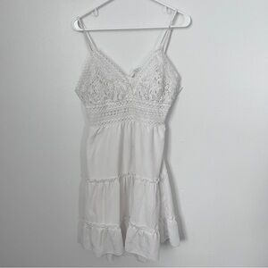 Ecowish White Lace Bodice Spaghetti Strap Dress